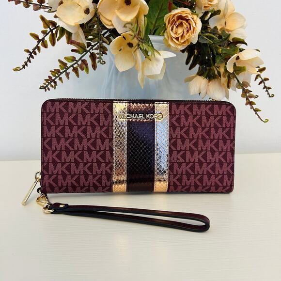 Michael Kors Handbags - Michael Kors jet set large continental wallet oxblood